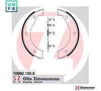 BRAKE SHOE SET PARKING BRAKE 10990.105.8 FOR ALPINA BMW 3/Z/E6/Roadster/E4/7