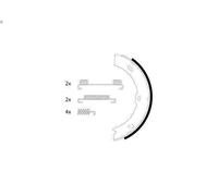 New Brake Shoe Set, parking brake for DODGE FREIGHTLINER MERCEDES-BENZ VW:B910