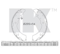 NK Rear Brake Shoes for Mitsubishi L200 2.4 DI-D 4N15 2015-Present NK2730842