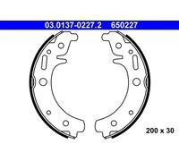 ATE Brake Shoe Set 03.0137-0227.2 Fits Trabant P 601, P 601 Universal, P 601 Tramp