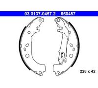 Brake shoes 03.0137-0457.2 ATE for FIAT OPEL LANCIA