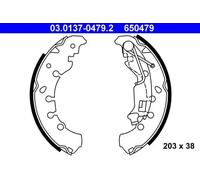 Brake shoes 03.0137-0479.2 ATE for OPEL FIAT PIAGGIO CITROËN PEUGEOT LANCIA