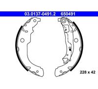 ATE Brake Shoe Set 03.0137-0491.2 Rear - Fits Citroen, Peugeot, DS