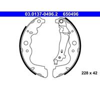 Brake shoes 03.0137-0496.2 ATE for DACIA RENAULT MERCEDES-BENZ