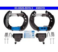 ATE Brake Shoe Set 03.0520-5519.3 - Pre-assembled Drum Brakes for Ford Mazda