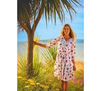 Brakeburn Fan Floral Knee Length Dress In Cream Cream 12