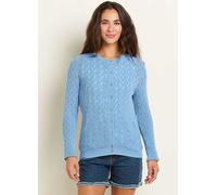 Brakeburn Wave Pointelle Knitted Cardigan Blue
