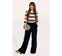 Brakeburn Women's Lulworth Multi Colour Stripe 3/4 Sleeve T-Shirt | Size: 14 Brakeburn Multicolor 14