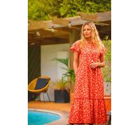 Brakeburn Women's Sundown Maxi Dress in Coral | Size: 16 Brakeburn Coral 16