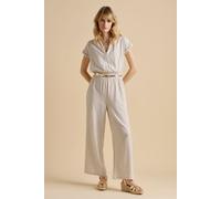 Brakeburn Women's Wide Leg Stripe Jumpsuit in Cream | Size: 18 Brakeburn Cream 18