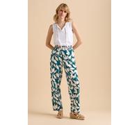 Brakeburn Women's Woodland Leaves Trouser in Teal | Size: 8 Brakeburn Teal 8