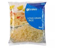 Brakes Long Grain Rice 3kg - Versatile Long Grain White Rice - Ideal for Everyday Cooking, Curries and Side Dishes - Catering Size
