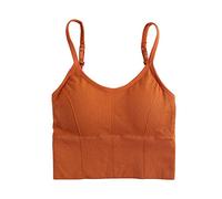 Bralets for Women UK Wrap Tops for Women Women's U Shaped Back with A Strap Inside No Ring Sports Bottom Underwear Sexy Bra Bralets for Women UK Wrap Tops for Women (Orange, M)