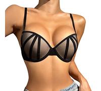 Bralette Bra Without Underwire Push Up, Sexy Bra Large Breasts Strong Hold Bustiers Top Thin Breathable Feel-Good Bra Spaghetti Straps Deep V Bra Invisible Zero Feel Bra Top Soft Comfortable Camisole,