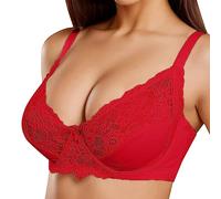 Bralette Women Wirefree Big Breasts - Lace Bra Women Push up Seamless Bustier Deep V Neck Classic Bras Soft Comfortable Sleep Bra Support Underwear