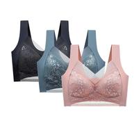 Bralettes for Women Dim Generous Bra Classic Comfortable Padded Bras for Women Pack Womens Wireless Bra, Comfort Shaping Full Figure Wire Without Underwire Front Closure Rose Gold