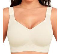 Bralettes for Women Everyday Bras Wireless Push Up Bra Full Coverage Seamless Adjustable Wide Strap V Neck Soft Comfy Breathable No Underwire Everyday Gym Support Bra Bralette Bras for Older Women