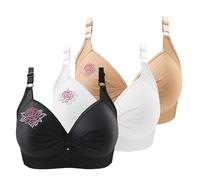 Bralettes for Women Plus Size Padded Pull On Bras for Elderly Women UK Plus Size Crop Top Bras BreathableBras Softbras Large Breasts Adjustable Sportsbra All Day ComfortBra WirelessBras Rose Gold