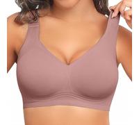 Bralettes for Women with Support Jelly Bras Full Coverage Padded Wireless Seamless Plunge Push Up Bra No Wired Support Soft Comfort Everyday T-Shirt Bralette for Work Fitness Loungewear Sleep