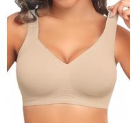 Bralettes for Women with Support Jelly Bras Full Coverage Padded Wireless Seamless Plunge Push Up Bra No Wired Support Soft Comfort Everyday T-Shirt Bralette for Work Fitness Loungewear Sleep