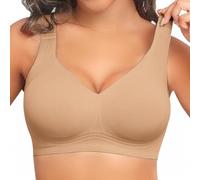 Bralettes for Women with Support Jelly Bras Full Coverage Padded Wireless Seamless Plunge Push Up Bra No Wired Support Soft Comfort Everyday T-Shirt Bralette for Work Fitness Loungewear Sleep