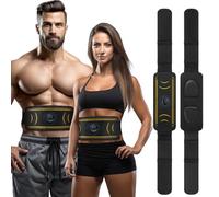 Braload EMS Muscle Stimulator Ab Belt, 6 Modes & 8 Intensities Abdominal Muscle Trainer for Men & Women, Portable Fitness Device for Home Exercise and Body Sculpting