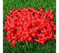 BRAMASOLE Castle Golf Tees 1 1/4" Short Tee Value 100 Pack, Unbreakable Plastic Consistent Height for Par 3 & Iron Shots, Small Size in Red (1 1/4" in Red)