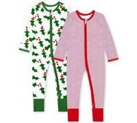 Bramble & Bear 2-Pack Toddler & Baby Sleepsuits for Boys & Girls | Organic Cotton, Super Soft Baby Sleepwear | Full Zip Sleepsuits with Easy Accessibility | Stretch Fit and Footless