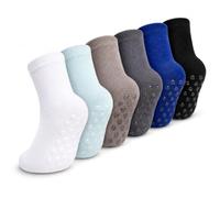 Bramble & Bear 6/12 Pack Unisex Baby Grip Socks - Non-Slip Baby Socks with Soft Cotton Construction - Assorted Blues & Pinks for Ages 0-5 Years - Comfortable, Flexible, Breathable