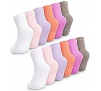 Bramble & Bear 6/12 Pack Unisex Baby Grip Socks - Non-Slip Baby Socks with Soft Cotton Construction - Assorted Blues & Pinks for Ages 0-5 Years - Comfortable, Flexible, Breathable