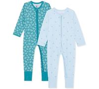 Bramble & Bear Unisex Baby (2 Pack) Toddler Sleepsuits, Tawny & Teal, 12-18 Months UK