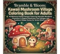 Bramble & Bloom: Kawaii Mushroom Village Adult Coloring Book: 40 Whimsical Kawaii Designs Featuring Adorable Woodland Characters in Magical Mushroom ... Homes for Stress Relief and Relaxation