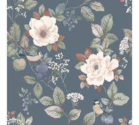 Bramble Floral Wallpaper Belgravia Blue One Size