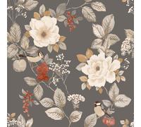 Bramble Floral Wallpaper Belgravia Charcoal One Size