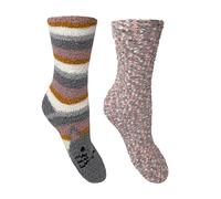 Bramble Ladies - Animal - Fluffy Cosy Socks| 2 Pair | U.K. Size 4-7 | fluffy, non-slip, lounge, slipper sock (UK, Numeric, 4, 7, Regular, Regular, Pink White Cat)