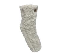 Bramble Ladies Cropped Fluffy Cosy Lounge Socks | 1 Pair | U.K. Size 4-7 | Cream fluffy socks, non-slip socks, lounge socks, slipper sock, loungewear, cosy sock, comfort warm sock