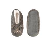 Bramble Ladies Fluffy Cat Ballerina Slipper | 1 Pair | U.K. Size 3-8 | Grey soft knit slipper, non-slip