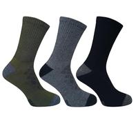 Bramble Mens - Active Comfort Socks | 3 pairs | U.K. Size 6-11 | Khaki, grey and black socks, cotton rich, active, outdoor comfort hiking, outdoor activity socks
