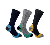 Bramble Men's Trekker boot Socks | 3 Pairs | U.K. Size 6-11 | Mixed Outdoor comfort hiking boot socks, walking socks (UK, Numeric, 6, 11, Regular, Regular, NAVY/GREY)