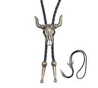 BrambleCo Cowboy Leather Necklace - Cowboy Bolo Tie - Leather Western Theme - Adjustable Length - For Men, Women & Teens