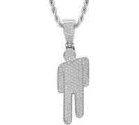 BrambleCo Hip Hop Bad Guy Villain Necklace - 70 CM Chain - hip-hop necklace (Silver)