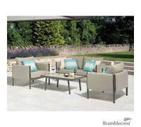 Bramblecrest St Emilion 4 Piece Deep Seating Patio Set Aluminium Frame, Ceramic Table Top, Season-Proof Cushions