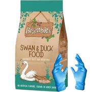 Brambles Floating Swan, Duck & Geese Food Complimentary Feed with Nutrients, Vitamins & Minerals with KasaBona Gloves (12.55kg (Pack of 1))