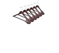 Brambles Home Premium Wooden Suit Hangers, Dark Brown, 44.5cm Wide Shoulder, Rotating Hook, Pack of 6