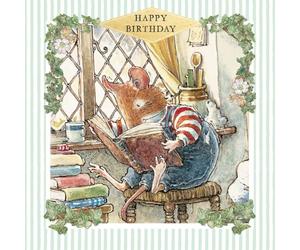 Brambly Hedge - Wilfred Reading - Birthday Greeting Card