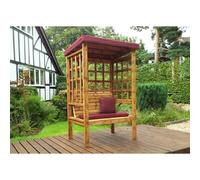 Bramham Garden Arbour by Charles Taylor - 2 Seats Burgundy Cushions