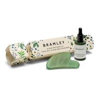 Bramley Glow Naturally Skincare Cracker, Illuminating Face Oil 15ml & Jade Gua Sha Luxury Gift Set, Raspberry Seed scent, Stocking Filler for Women