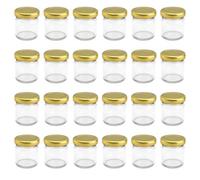Bramley & Sage 1.5oz 42ml Miniature Round Glass Jars with Gold Twist-Off Lids (Set of 24)