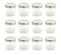 Bramley & Sage 1.5oz 42ml Miniature Round Glass Jars with Silver Twist-Off Lids (Set of 12)