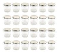 Bramley & Sage 1.5oz 42ml Miniature Round Glass Jars with Silver Twist-Off Lids (Set of 24)